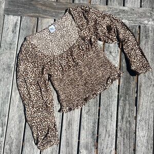 Princess Polly Cheetah print ruffle top